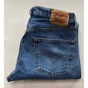 Levis 501 Mens Blue Denim Jeans W34 L34 Classic Fit 100% Cotton Vintage Style